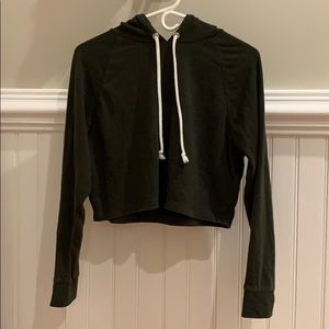 dark green cropped hoodie